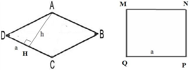 Công thức tính diện tích hình thoi