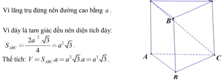 Thể tích khối lăng trụ tam giác đều