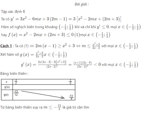 hàm số nghịch biến khi nào