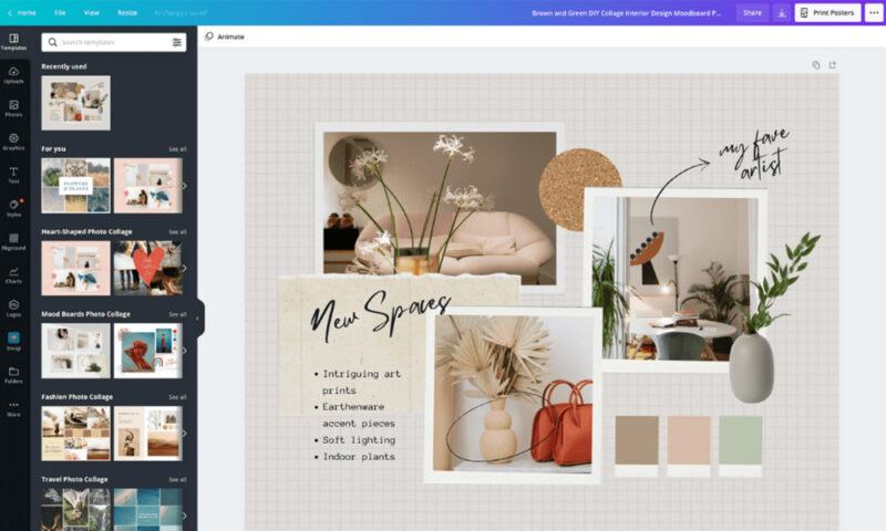 Cách làm moodboard bằng canva