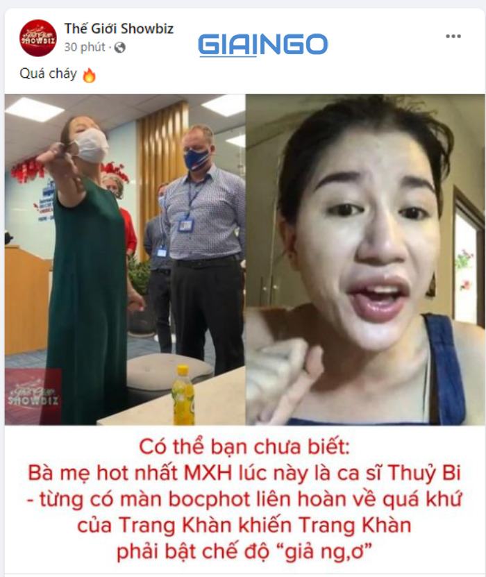 Thủy Bi từng có màn bóc phốt Trang Khàn