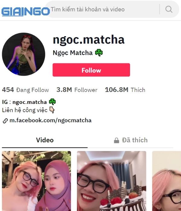 tiktok ngọc matcha